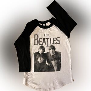 The Beatles Kids Black and White 3/4 Sleeve Baseball Tee Tagged 2015